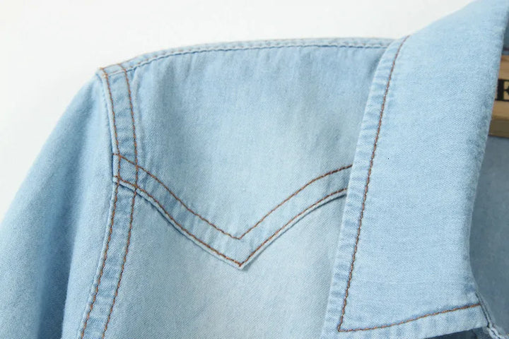 Duttini | Denim Crop Top for Women in Light Blue