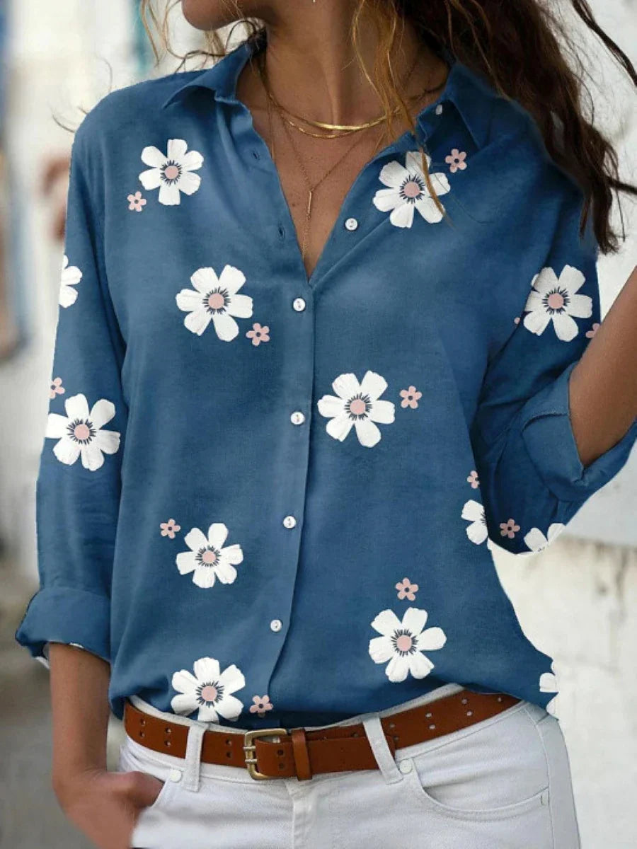 Duttini | Sculpted Floral Print Blouse in a Flattering Cut