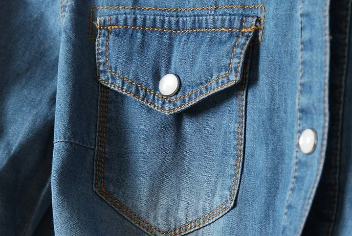 Duttini | Denim Crop Top for Women in Light Blue