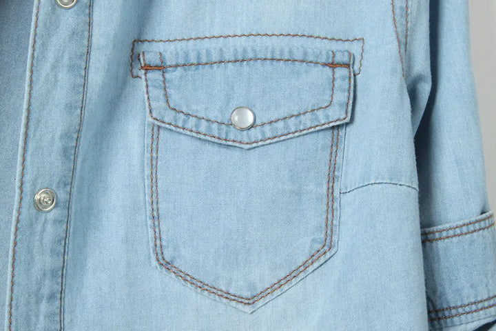 Duttini | Denim Crop Top for Women in Light Blue