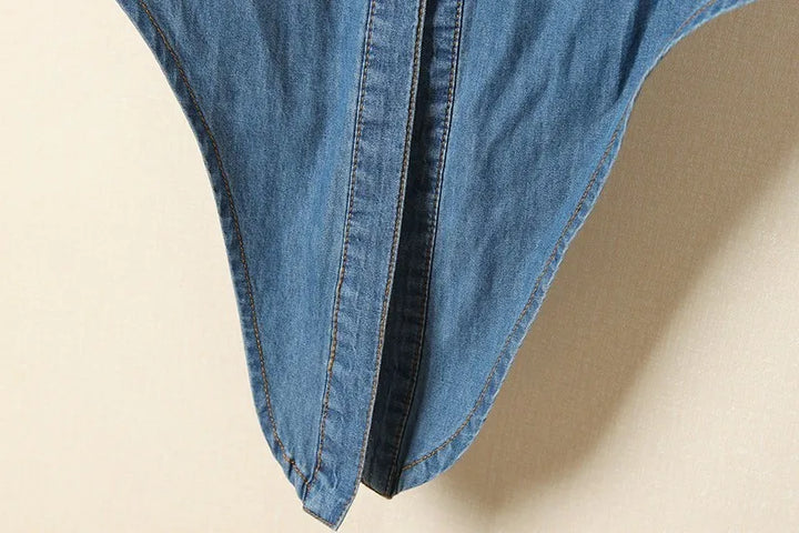 Duttini | Denim Crop Top for Women in Light Blue
