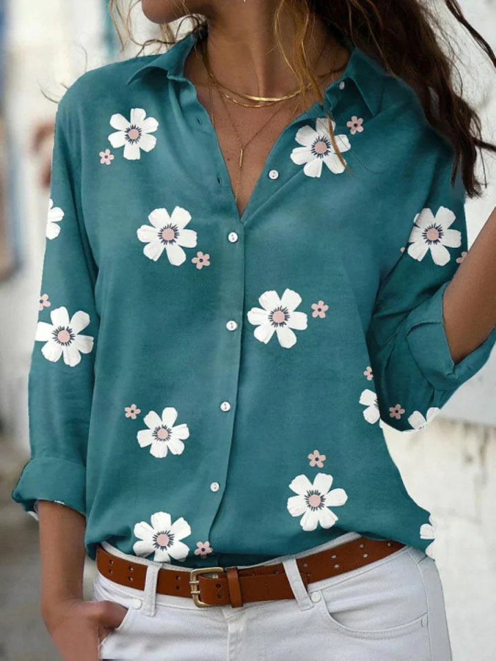 Duttini | Sculpted Floral Print Blouse in a Flattering Cut
