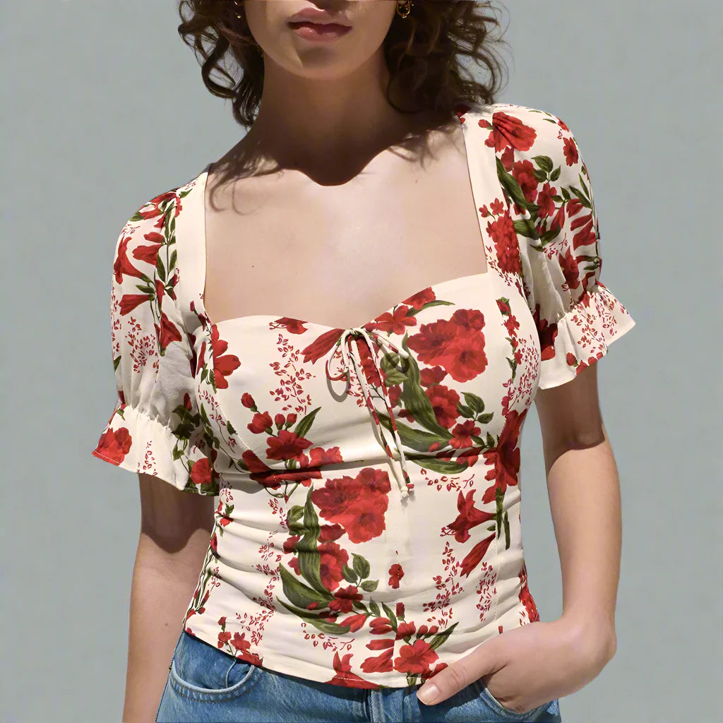 Duttini | Floral Blouse for Women in Lightweight Fabric