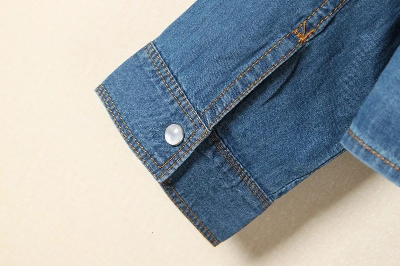 Duttini | Denim Crop Top for Women in Light Blue