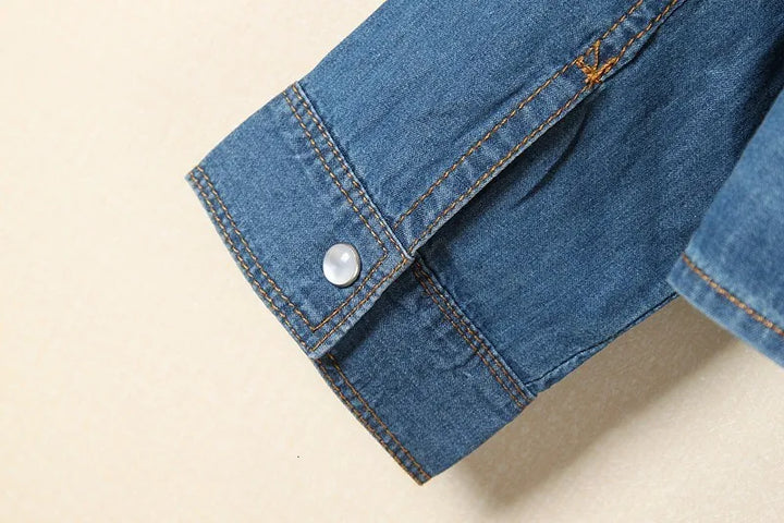 Duttini | Denim Crop Top for Women in Light Blue