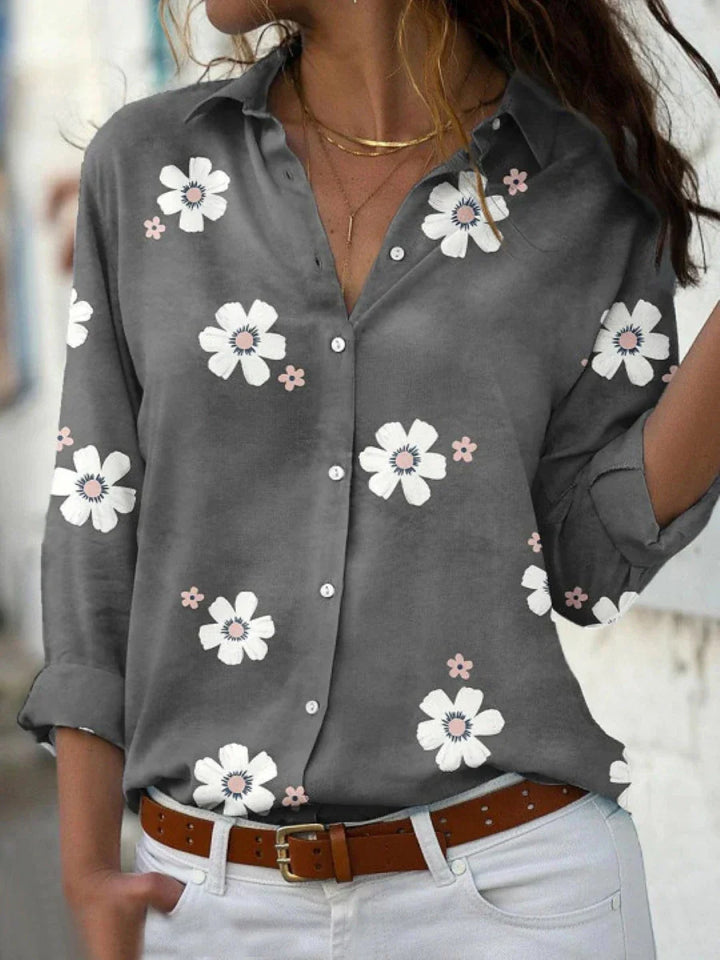 Duttini | Sculpted Floral Print Blouse in a Flattering Cut
