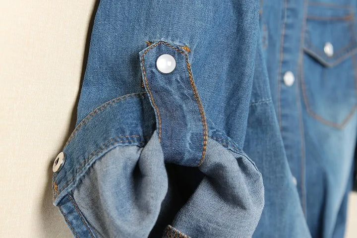 Duttini | Denim Crop Top for Women in Light Blue