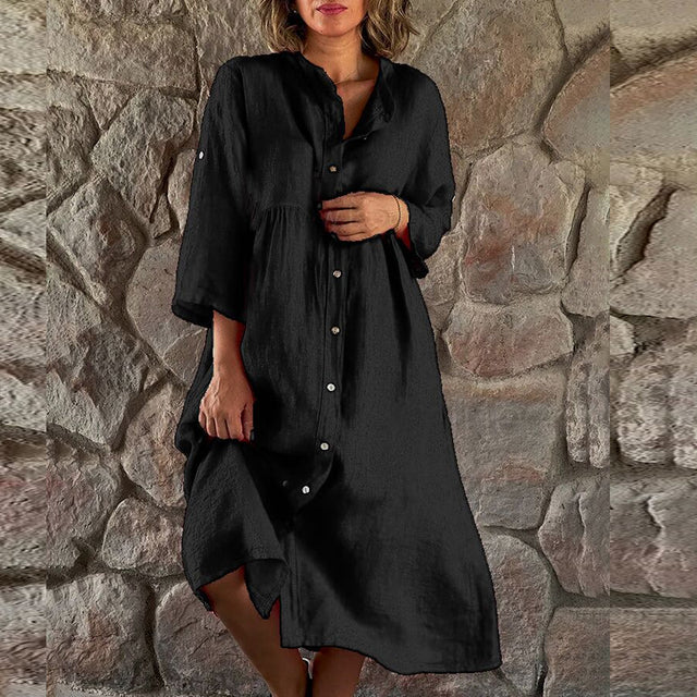 Duttini | Flowing Flowy Elegant Midi Dress Evening with Graceful Drape