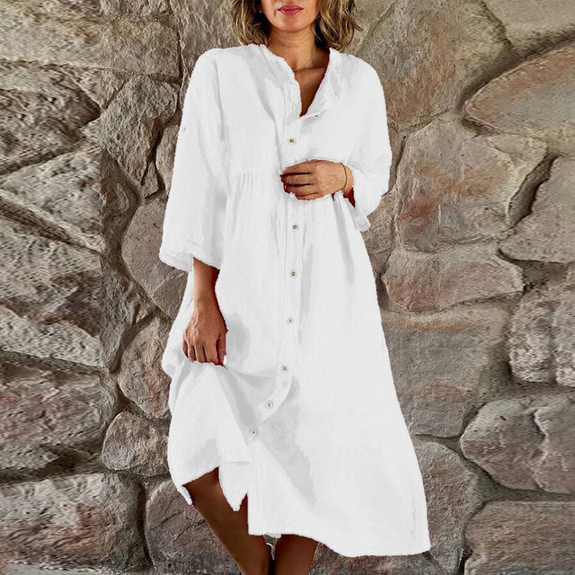 Duttini | Flowing Flowy Elegant Midi Dress Evening with Graceful Drape