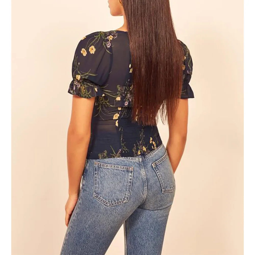Duttini | Floral Blouse for Women in Lightweight Fabric