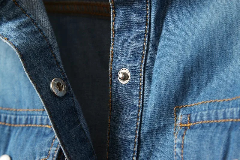 Duttini | Denim Crop Top for Women in Light Blue