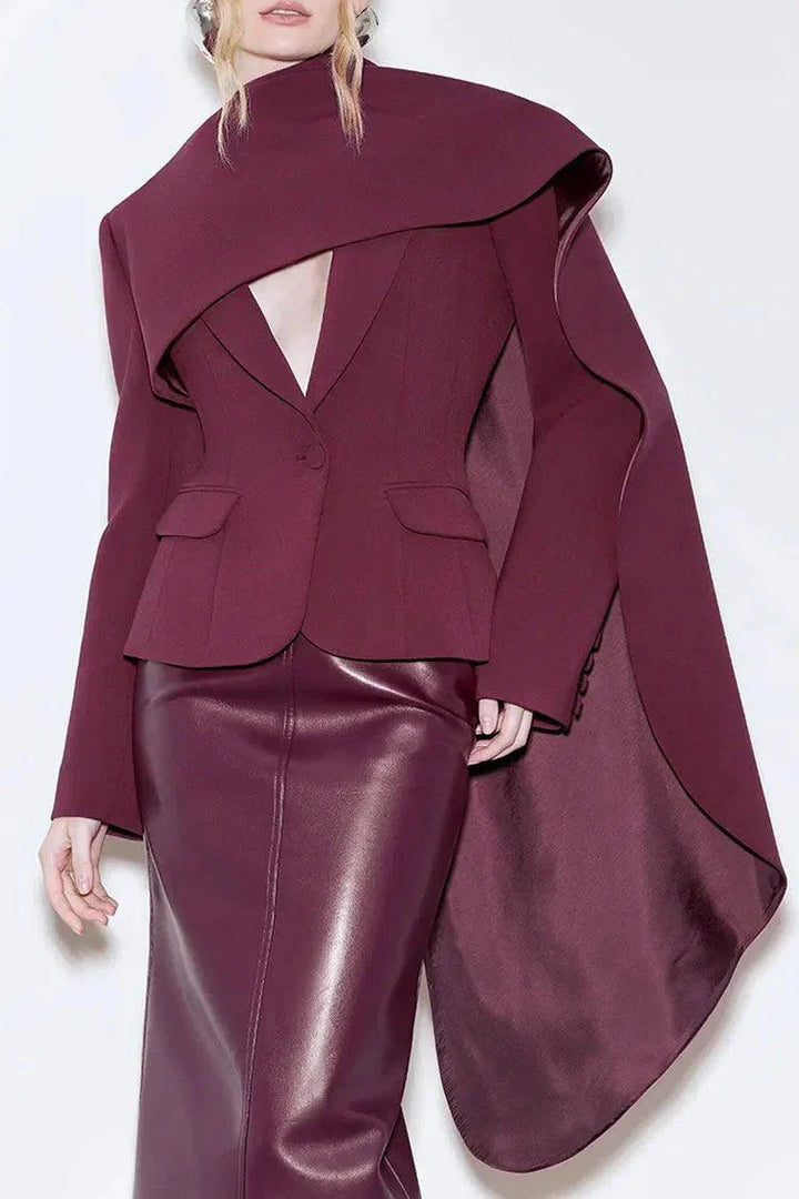 Duttini | Asymmetrical Design Scarf-Lapel Blazer