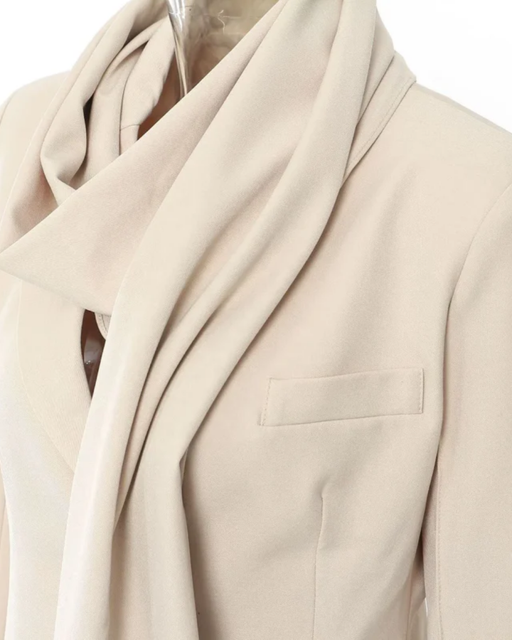 Duttini | Asymmetrical Collar Scarf Blazer
