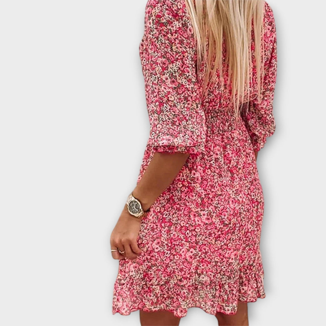 Duttini | Timeless Floral Puff Sleeve Dress for Every Occasion