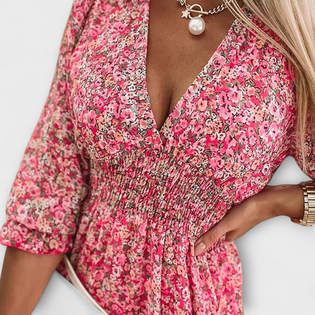Duttini | Timeless Floral Puff Sleeve Dress for Every Occasion