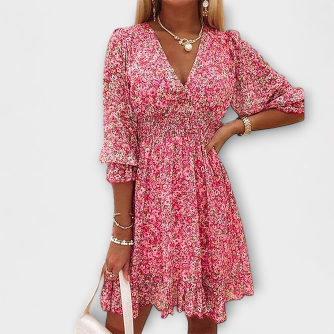 Duttini | Timeless Floral Puff Sleeve Dress for Every Occasion