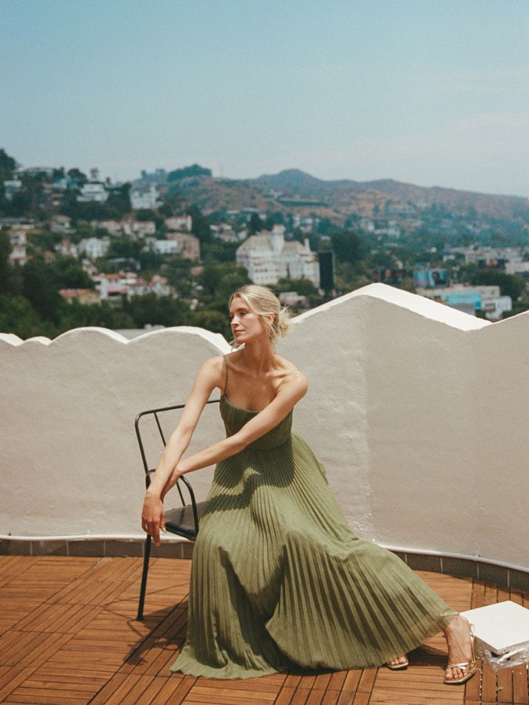 Duttini | Sculpted Pleated Maxi Dress with a Flattering Silhouette