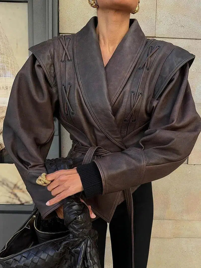 Duttini | Leather jacket in Western-inspired style