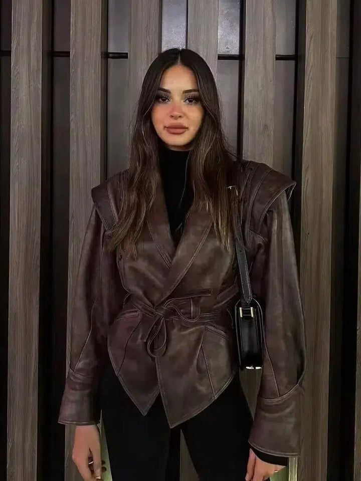 Duttini | Leather jacket in Western-inspired style