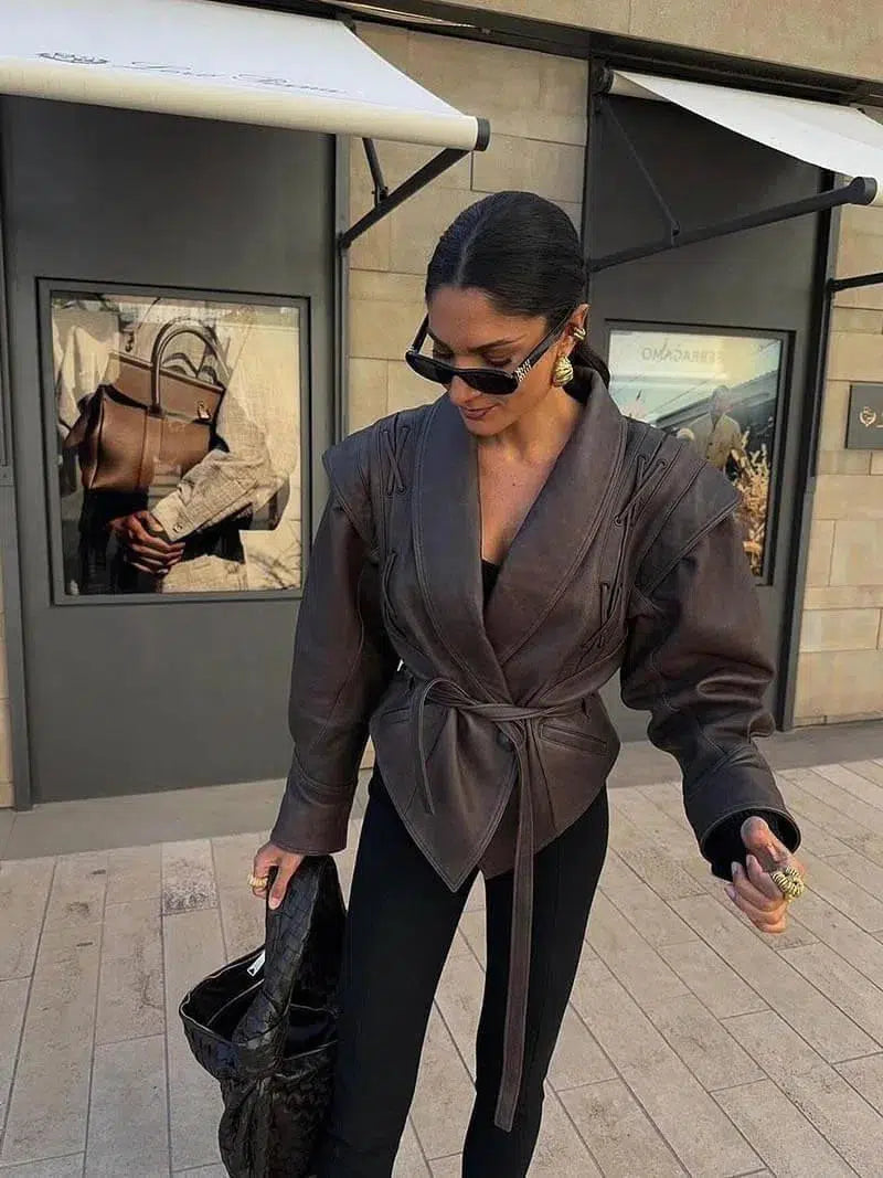 Duttini | Leather jacket in Western-inspired style