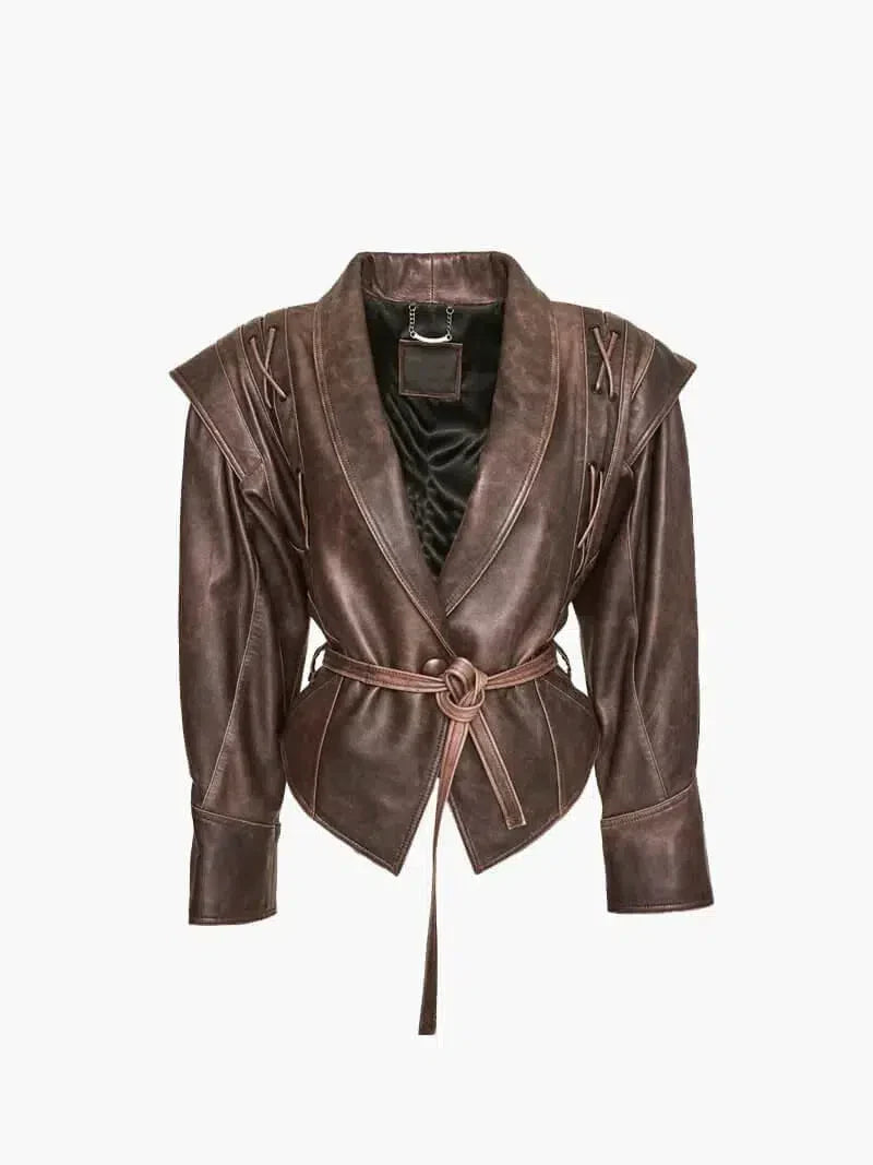 Duttini | Leather jacket in Western-inspired style