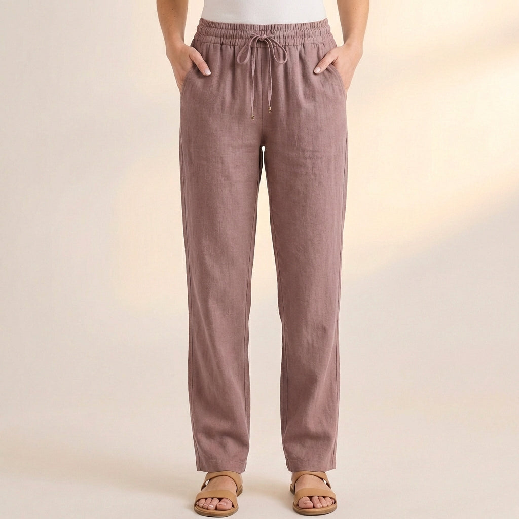 Duttini | Graceful Relaxed Ankle-Length Pants With Drawstring Waist And Pockets