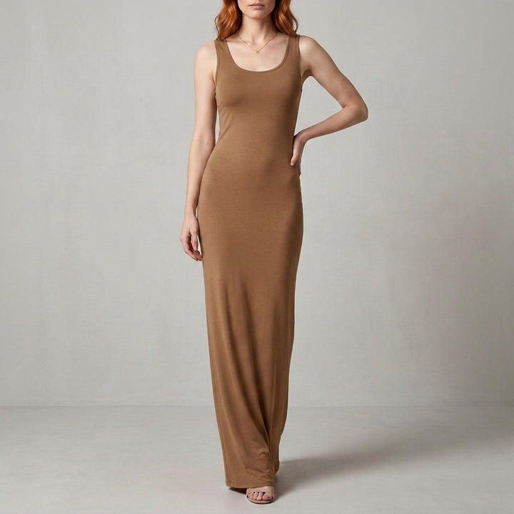 Duttini | Refined Valentina Rossi Sleeveless Scoop Neck Maxi Dress With Body-Skimming Silhouette