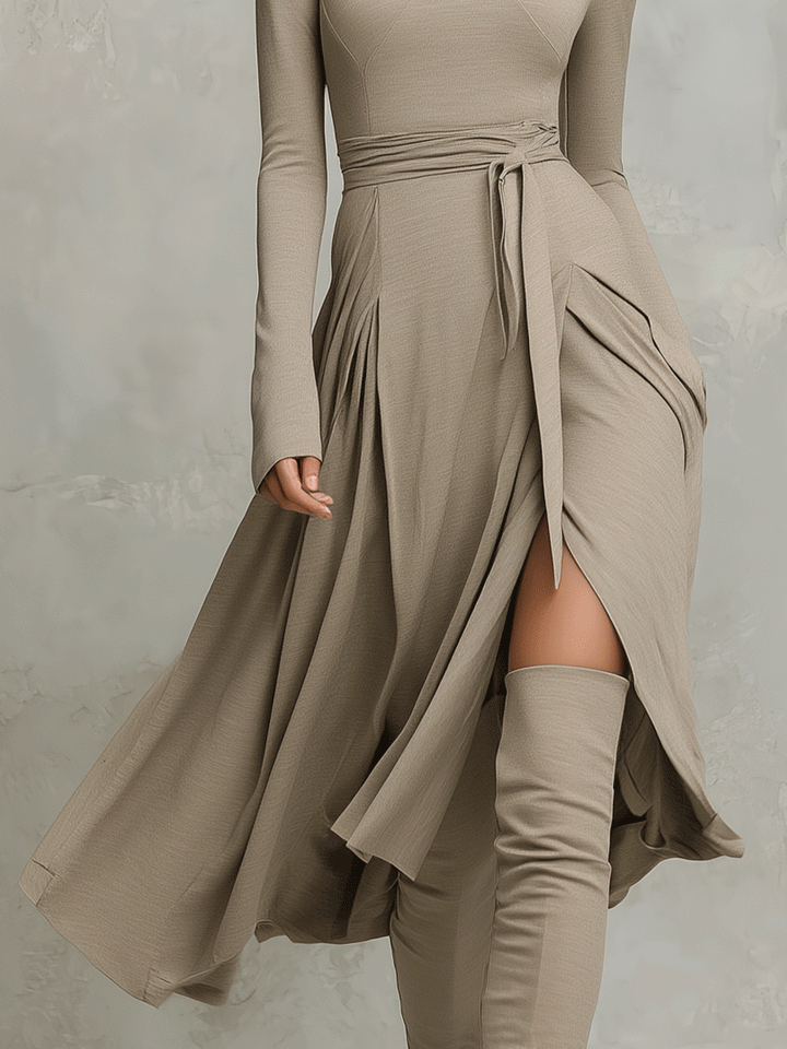 Duttini | Knit Long Sleeve Evening Dress