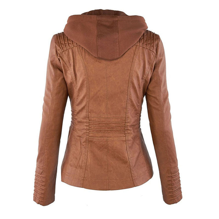 Duttini | Women's Hooded Zip-Up Biker Jacket