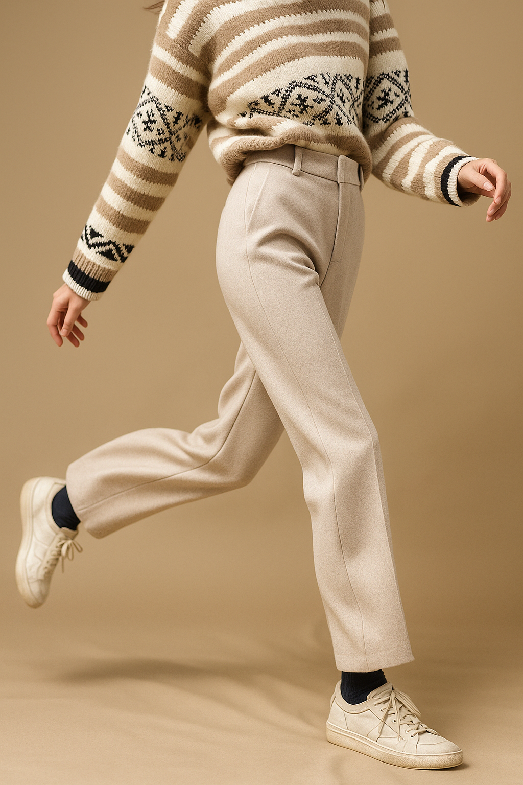 Duttini | Wool Herringbone Pants
