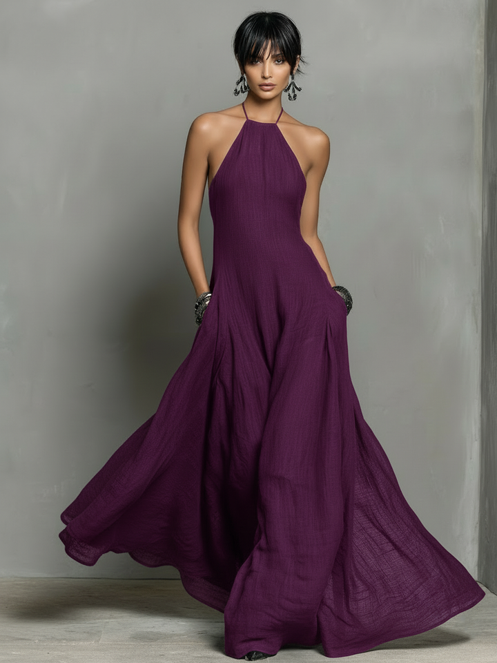 Duttini | Linen Halter Neck Dress