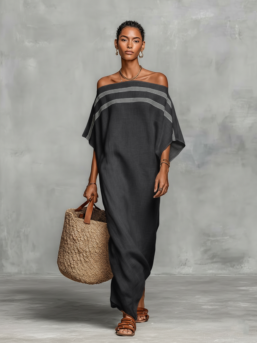 Duttini | Linen Off-Shoulder Dress