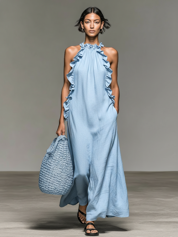 Duttini | Linen Ruffle Dress
