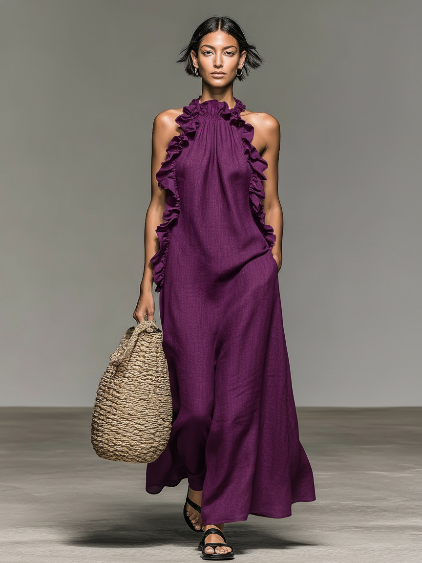 Duttini | Linen Ruffle Dress