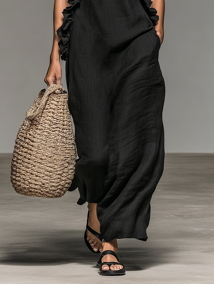 Duttini | Linen Ruffle Dress