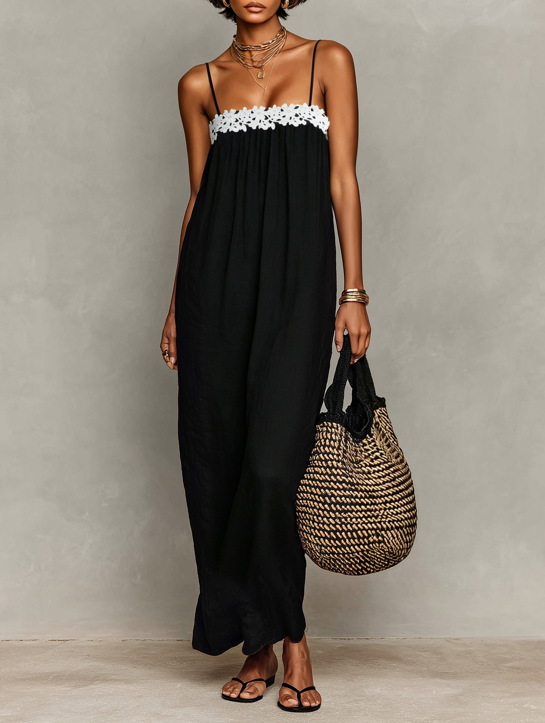 Duttini | Linen Strapless Evening Dress