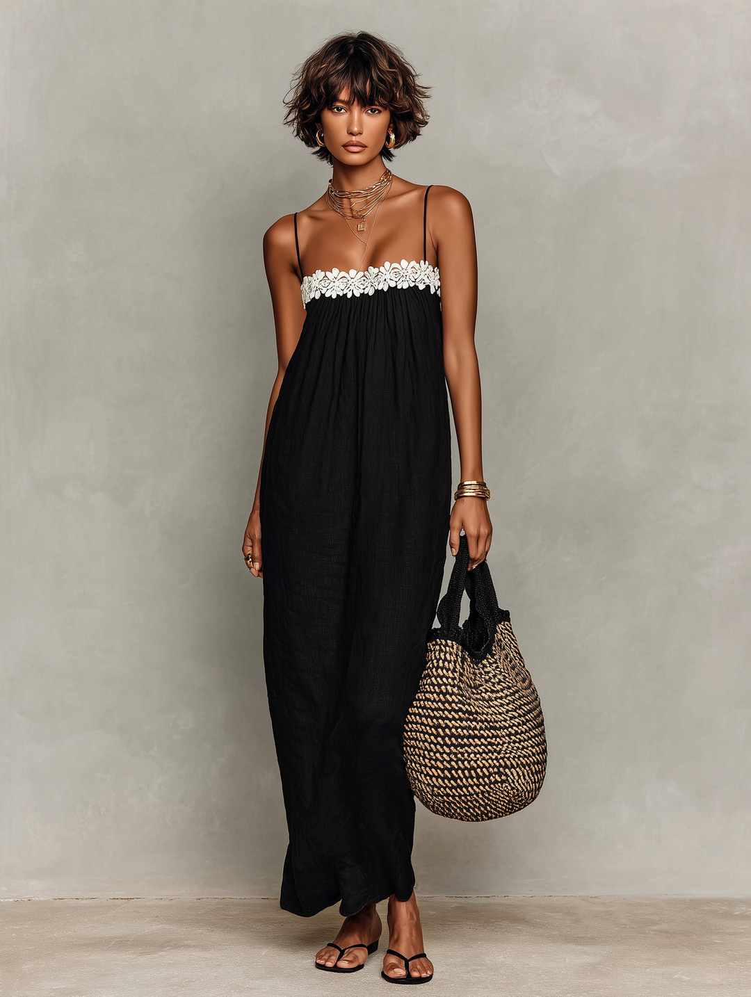 Duttini | Linen Strapless Evening Dress