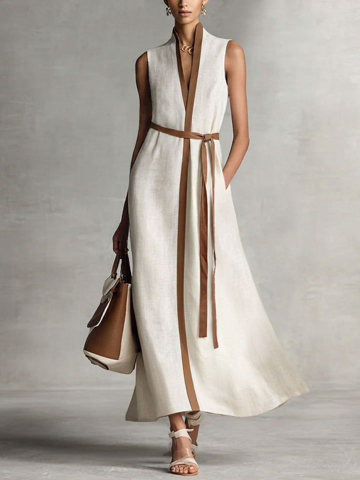 Duttini | Linen V-Neck Dress
