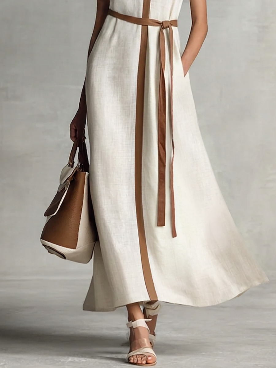 Duttini | Linen V-Neck Dress
