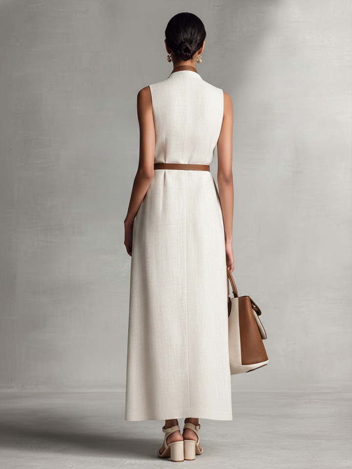 Duttini | Linen V-Neck Dress