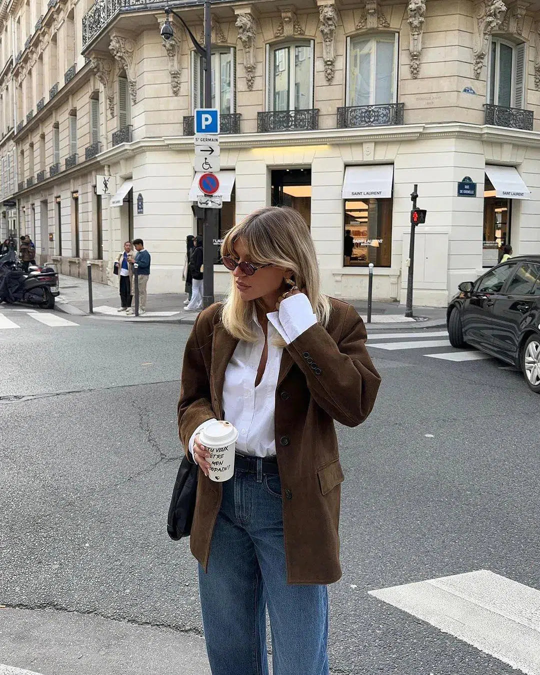 Duttini | Structured Shoulders Suede Blazer