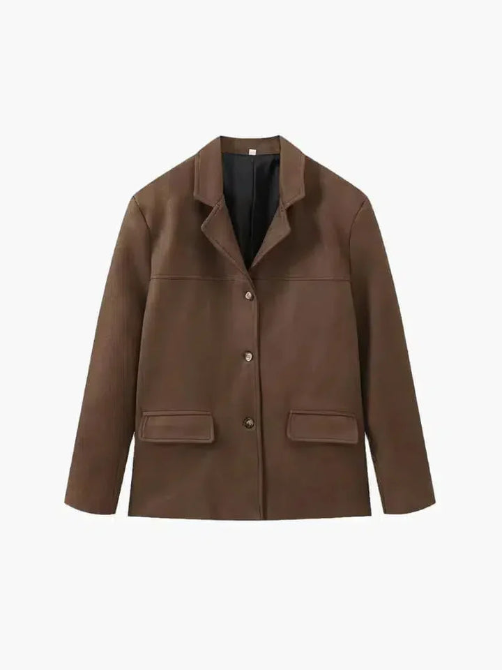 Duttini | Structured Shoulders Suede Blazer