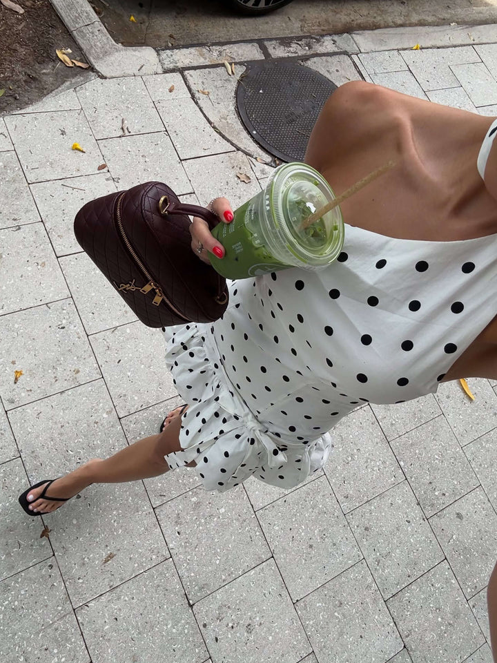 Duttini | Asymmetric Cut Polka Dot Mini Dress