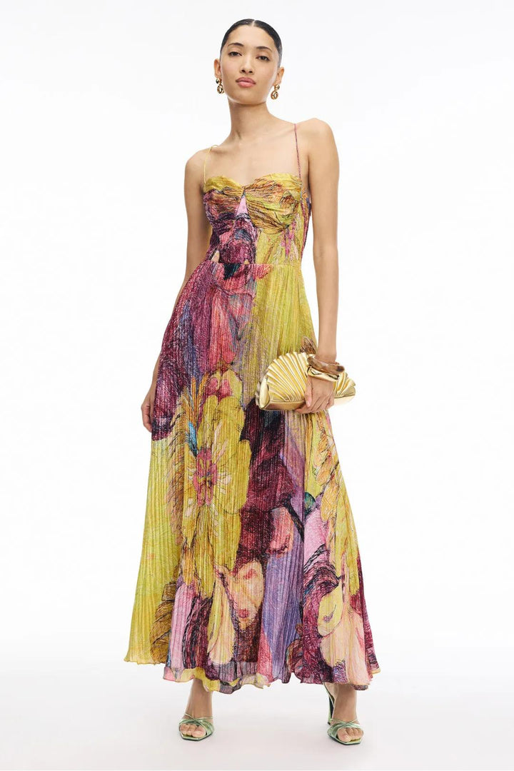 Duttini | Floral Pleated Maxi Dress