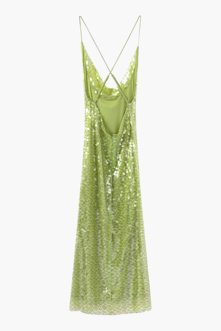 Duttini | Sequin Shimmer Strappy Evening Gown