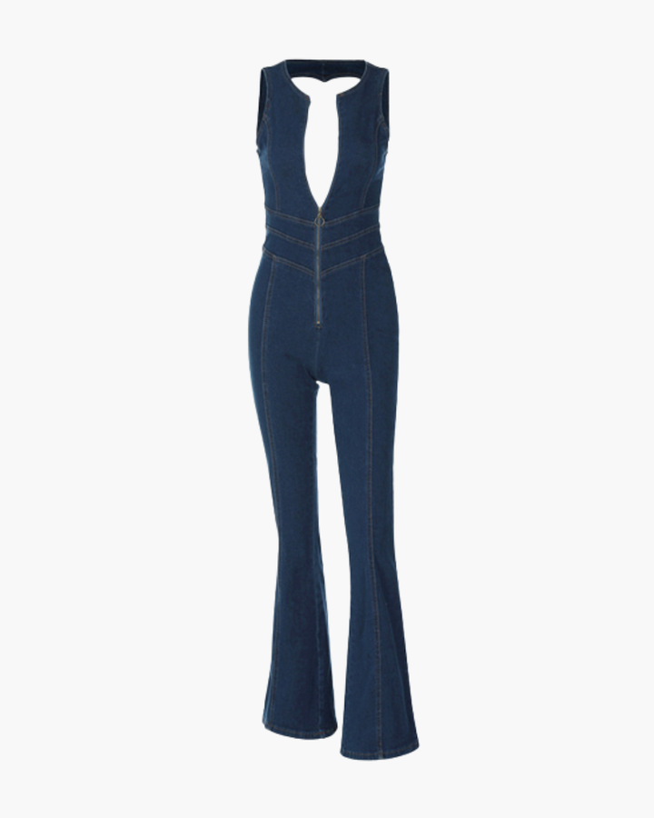 Duttini | High-waisted denim jumpsuit