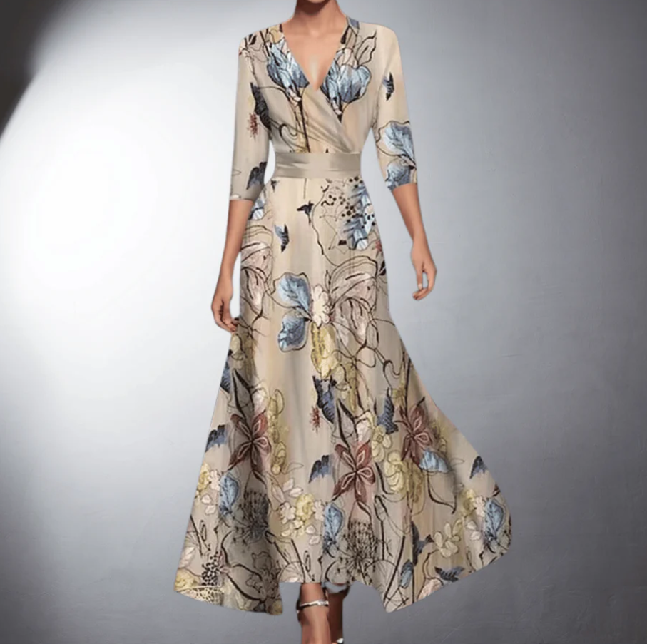 Duttini | Elegant Maxi Dress With Floral Pattern for Effortless Elegance