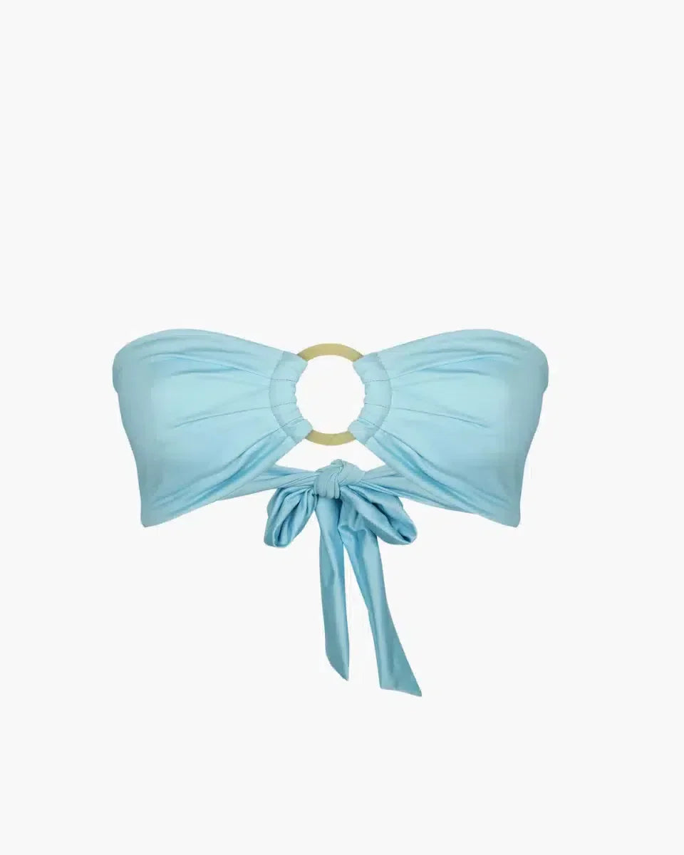 Duttini | Ring Hardware Detail Sky Blue Bikini Top