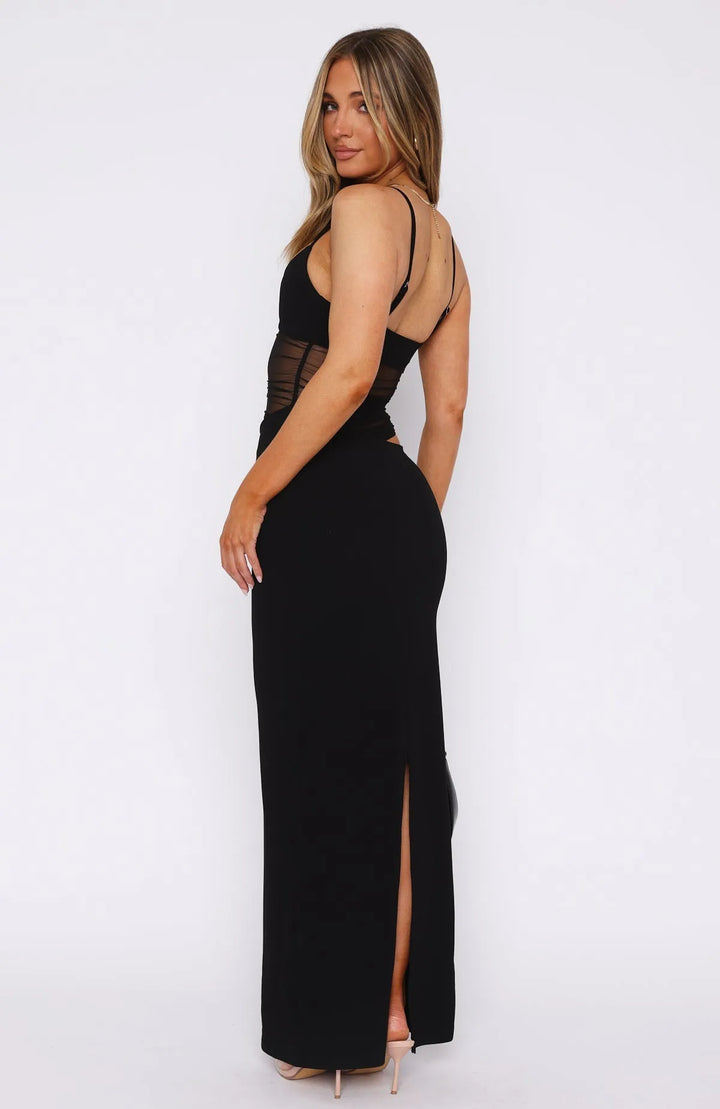 Duttini | Sheer Panel Evening Maxi Dress