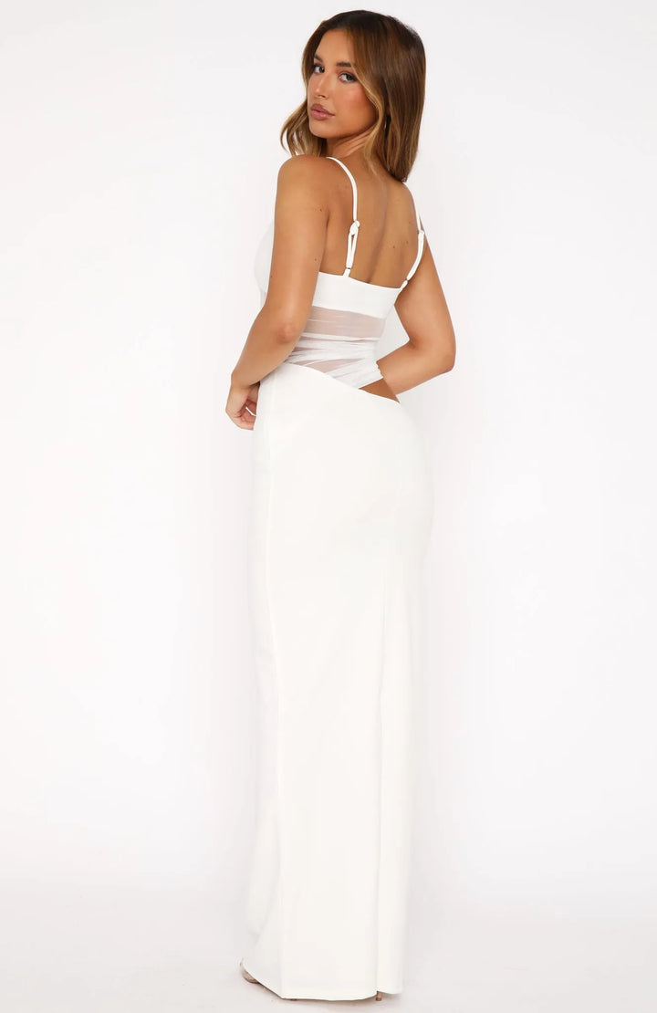 Duttini | Sheer Panel Evening Maxi Dress